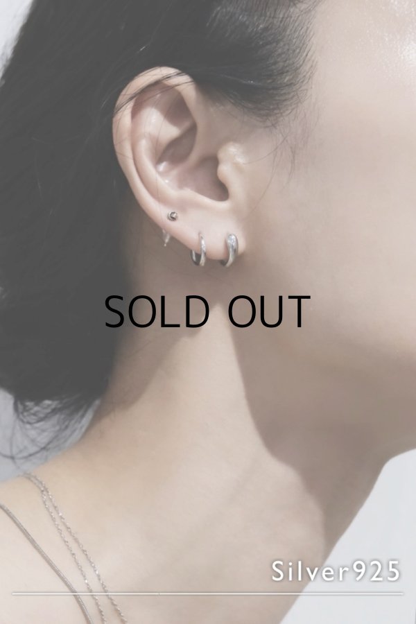 画像1: SILVER925 ドロップフープピアス /シルバー (1)