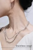 画像1: ▶︎ ステンレス 4mm幅 ロングアズキチェーンネックレス 50cm /シルバー (1)