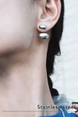 画像2: ステンレス ダブルビーンズスタッドピアス  (2)
