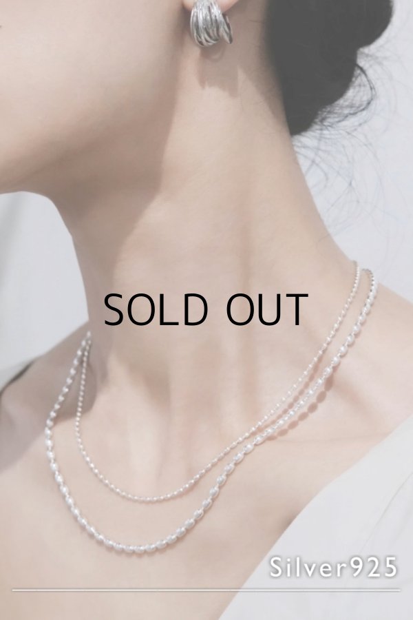 画像1: SILVER925 3.0mm幅 オーバルボールチェーンネックレス (1)