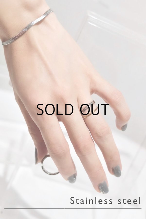 画像7: ステンレス ヘリンボーンチェーンブレスレット (7)