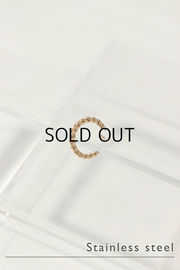 画像2: ステンレス ツイストイヤーカフ/ゴールド (2)