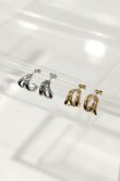 画像4: ステンレス トリプルウェーブラインC型ピアス (4)
