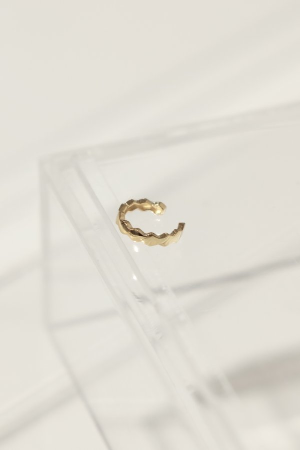 画像3: SIlVER925 ノッチラインスムースイヤーカフ/ゴールド (3)