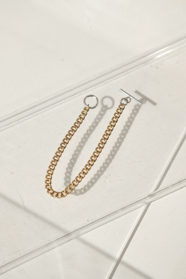 画像3: ▶︎ SIlVER925 5mm幅キヘイTバーブレスレット /ゴールド×シルバー (3)