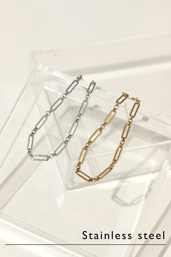 画像1: ステンレス コネクティッドアズキチェーンブレスレット (1)