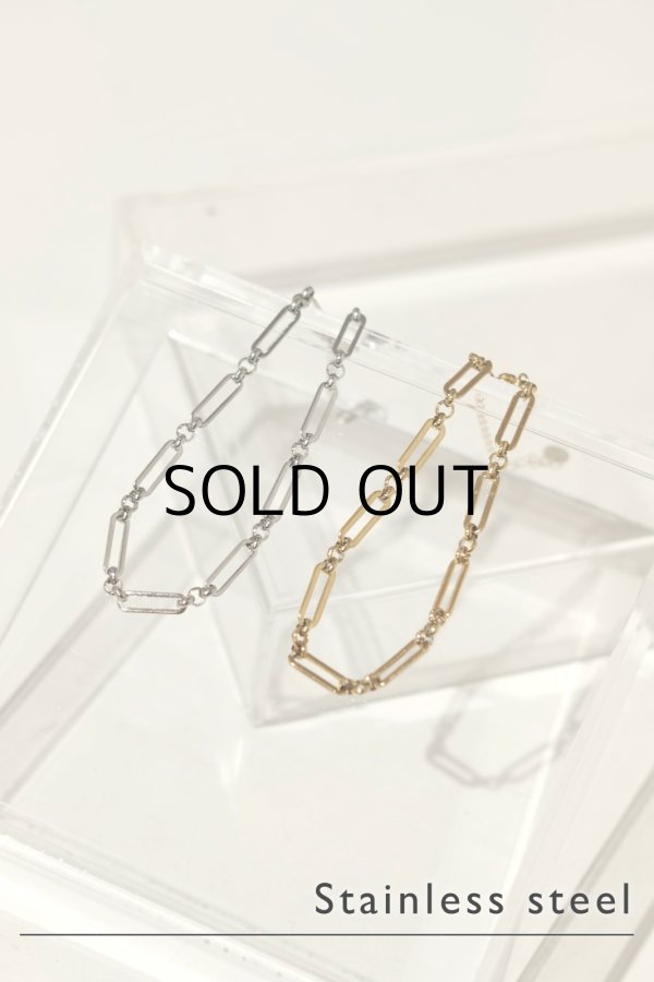 画像1: ステンレス コネクティッドアズキチェーンブレスレット (1)
