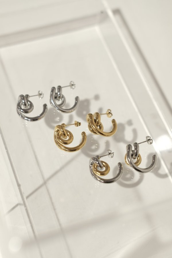 画像7: ▶︎ ステンレス リングリングC型フープピアス (7)