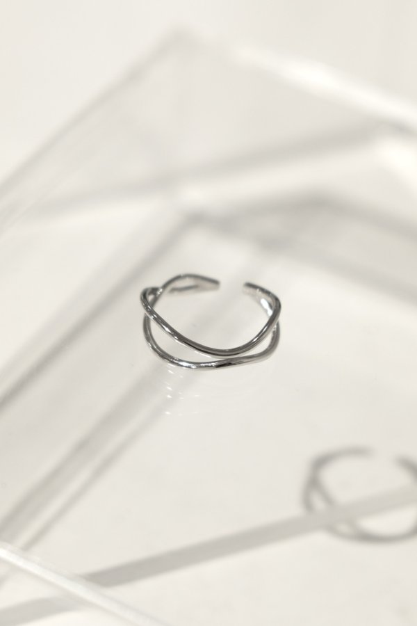 画像7: SILVER925 イレギュラーウェーブダブルラインリング (7)