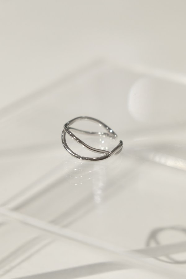画像8: SILVER925 イレギュラーウェーブダブルラインリング (8)