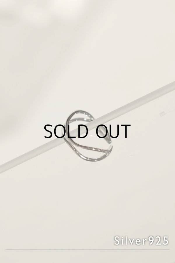 画像2: SILVER925 イレギュラーウェーブダブルラインリング (2)