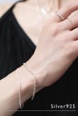 画像1: SILVER925 カットアズキチェーンブレスレット /シルバー (1)