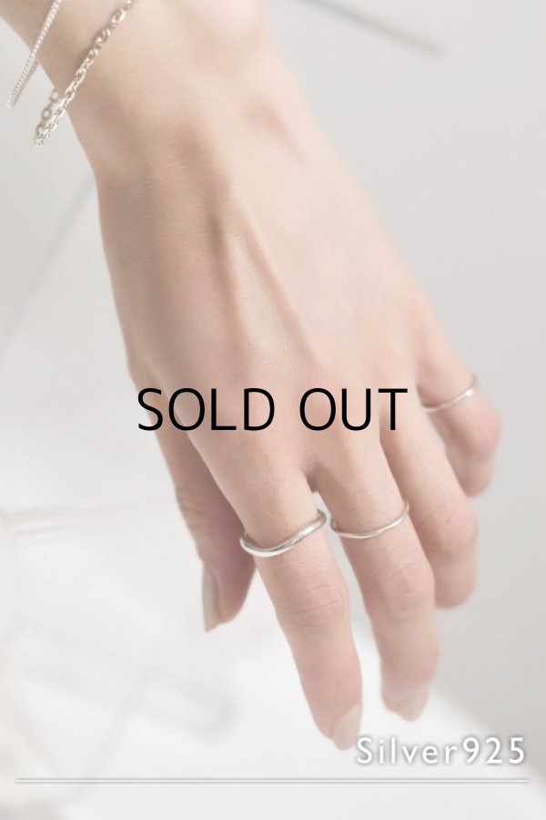 画像1: SILVER925 2mm幅 カーブラインリング/シルバー (1)