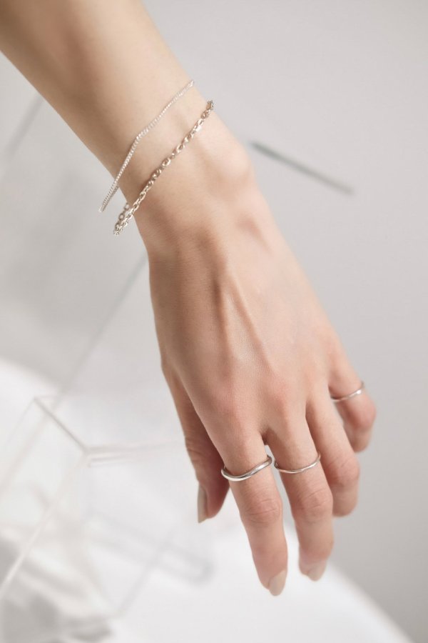 画像3: SILVER925 カットアズキチェーンブレスレット (3)