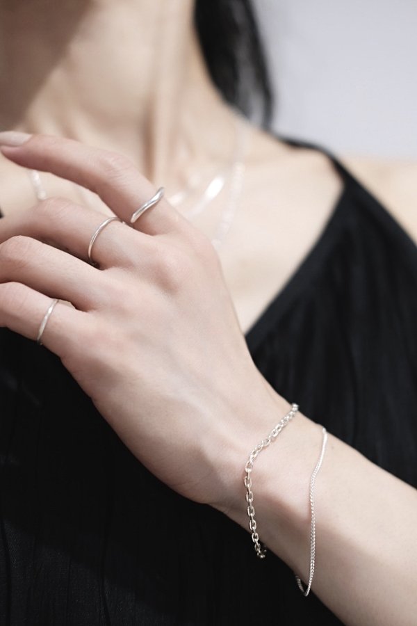 画像2: SILVER925 1.5mm幅 キヘイチェーンブレスレット /シルバー[BL402-S] (2)