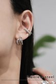 画像1: ステンレス トリプルウェーブラインC型ピアス (1)