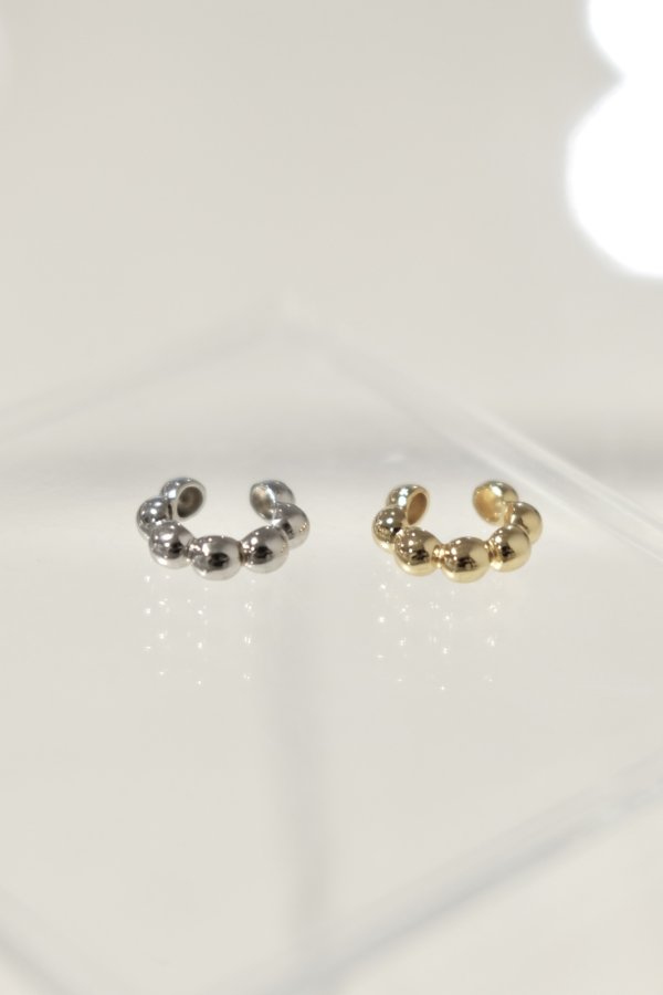 画像2: SILVER925 4mm幅 ボールラインイヤーカフ (2)