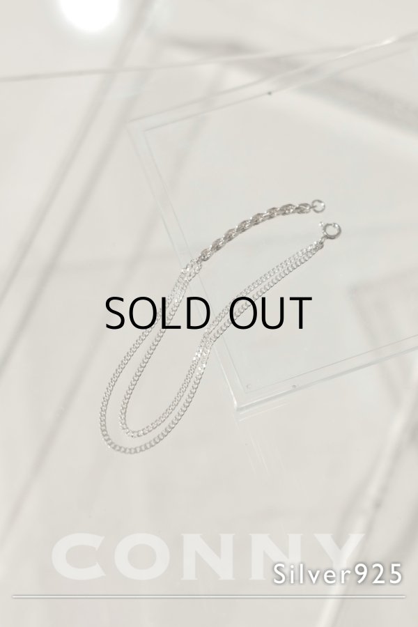 画像1: SILVER925 2.7mm ロープスウィッチWキヘイブレスレット17.5cm (1)