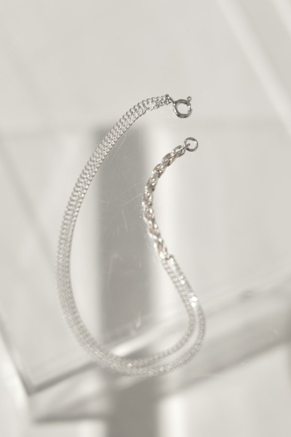 画像3: SILVER925 2.7mm ロープスウィッチWキヘイブレスレット17.5cm /シルバー (3)