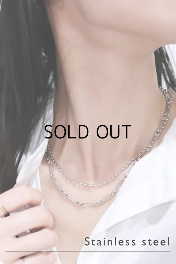 画像1: ステンレス コネクティットアズキチェーンネックレス (1)