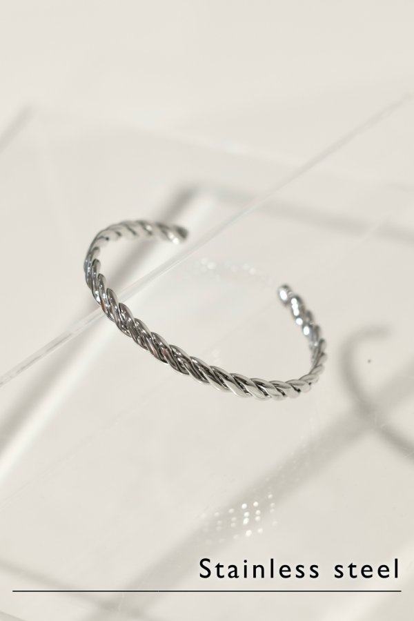 画像3: ステンレス 6.5mm幅 ツイストバングル (3)