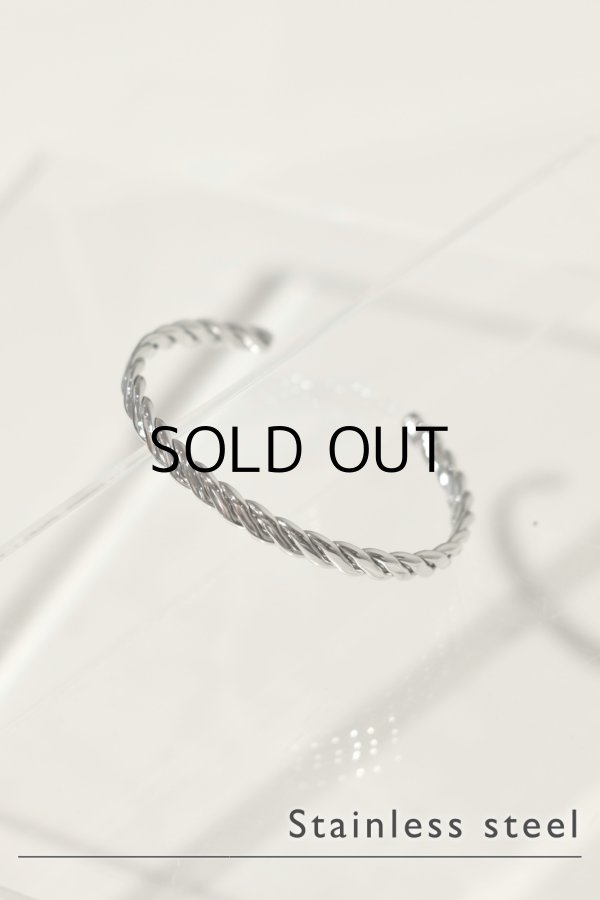 画像3: ステンレス 6.5mm幅 ツイストバングル (3)