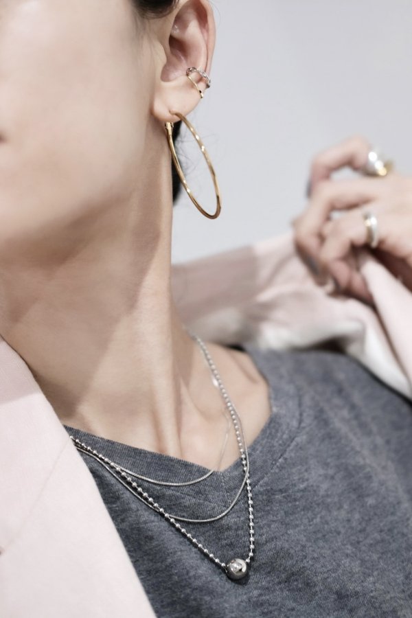 画像2: ▶︎ ステンレス ボールトップ ボールチェーンネックレス/シルバー  (2)