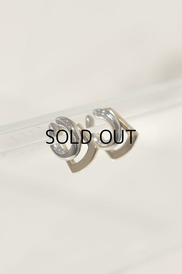 画像3: ステンレス スクエア＆ラウンドレイヤーイヤーカフ(右) /シルバー×ゴールド (3)