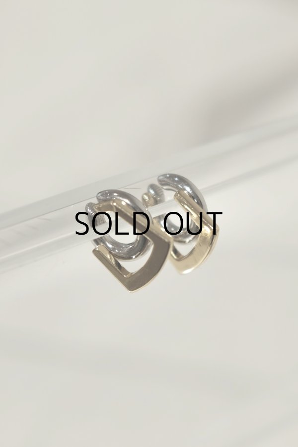 画像4: ステンレス スクエア＆ラウンドレイヤーイヤーカフ(右) /シルバー×ゴールド (4)