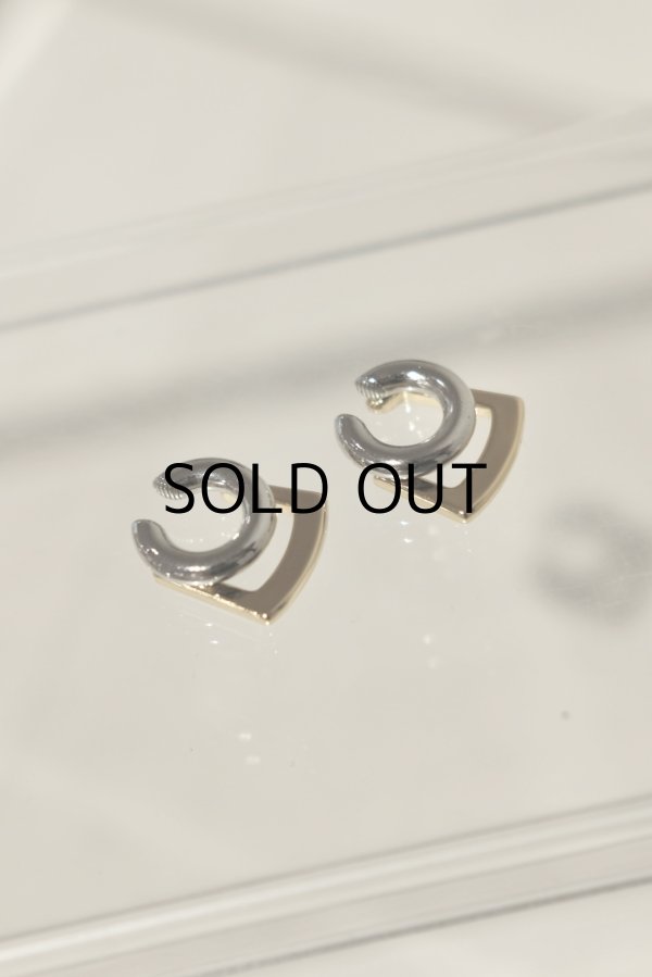 画像6: ステンレス スクエア＆ラウンドレイヤーイヤーカフ(右) /シルバー×ゴールド (6)