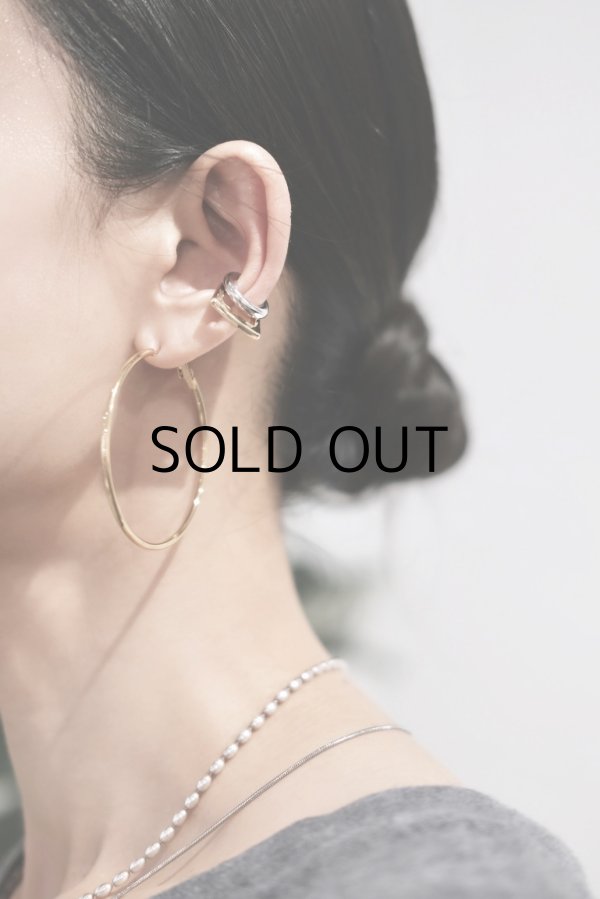 画像7: ステンレス スクエア＆ラウンドレイヤーイヤーカフ(右) /シルバー×ゴールド (7)