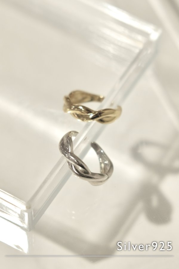 画像2: SILVER925 5mm幅 ダブルラインクロスリング/シルバー  (2)