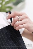 画像1: SILVER925 5mm幅 ダブルラインクロスリング/シルバー  (1)