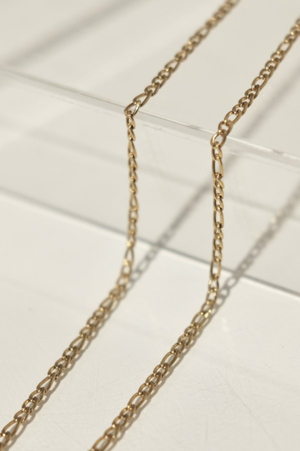 画像2: ▶︎ ステンレス 2.5mm幅 フィガロチェーンネックレス/ゴールド (2)