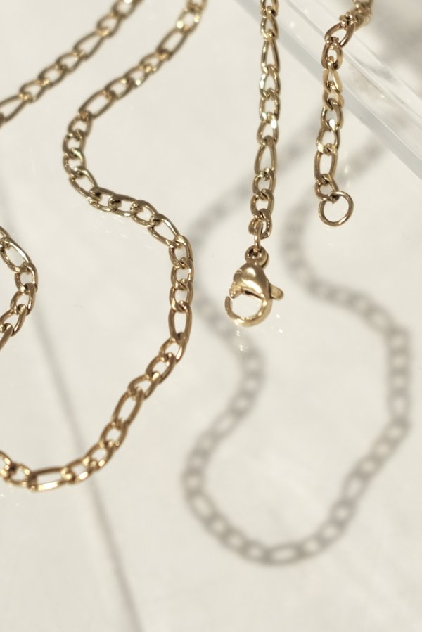 画像3: ▶︎ ステンレス 2.5mm幅 フィガロチェーンネックレス/ゴールド (3)