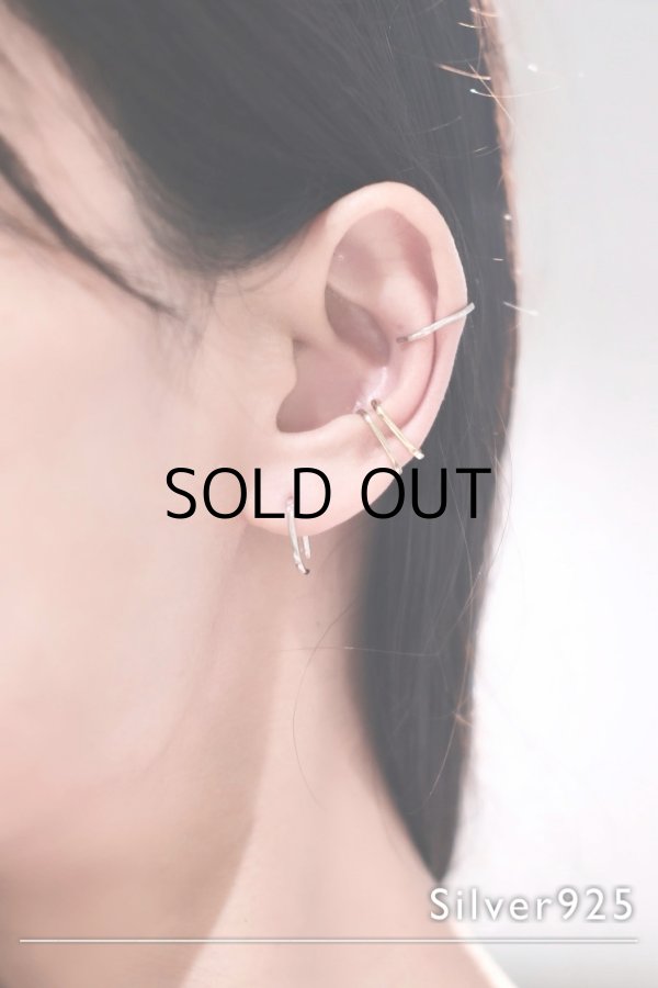 画像1: SILVER925 ミニマルラインイヤーカフ (1)
