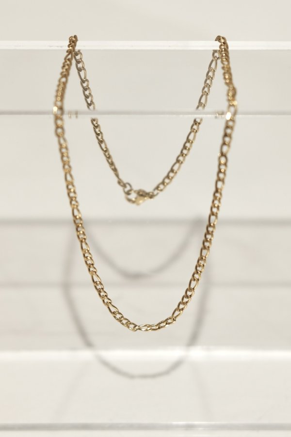 画像4: ▶︎ ステンレス 2.5mm幅 フィガロチェーンネックレス/ゴールド (4)