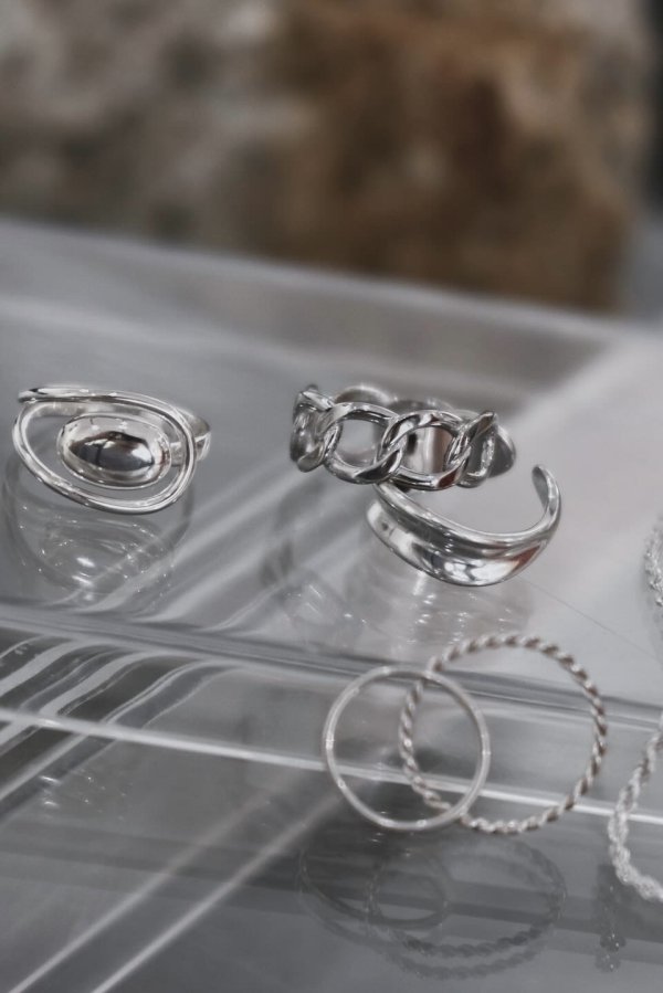 画像4: SILVER925 アンイーブンウェーブプレートリング /シルバー (4)