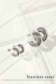 画像2: ステンレス 5mm幅 チャンキーフープC型フープピアス/シルバー (2)