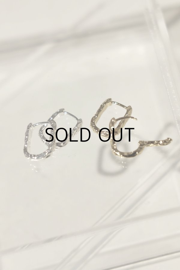 画像5: ステンレス アンイーブンスクエアフープピアス (5)