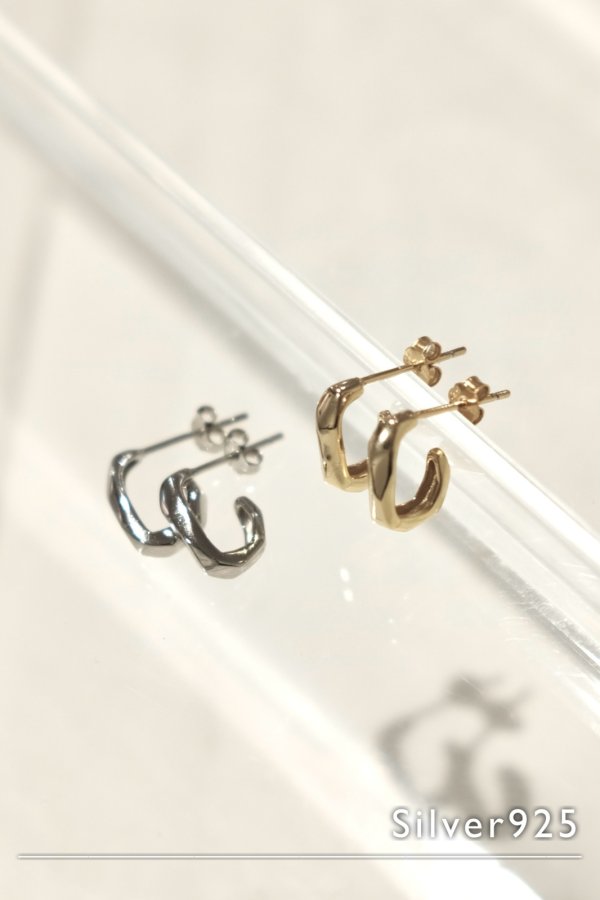 画像1: SILVER925 Jラインアンギュラーピアス  (1)