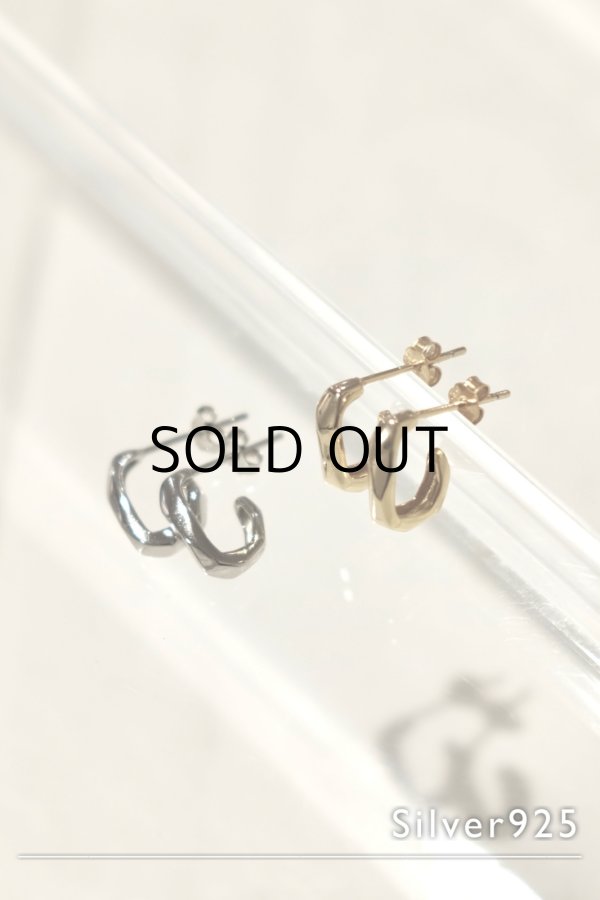 画像1: SILVER925 Jラインアンギュラーピアス  (1)