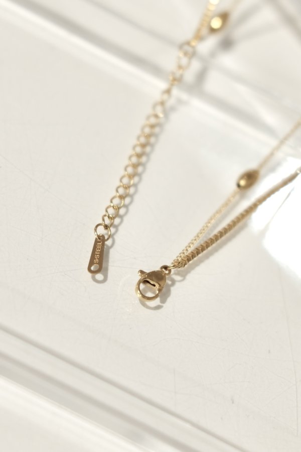 画像3: ステンレス 18kメッキ ステーションボール＆3mm幅 ボックスチェーンレイヤードネックレス /ゴールド (3)