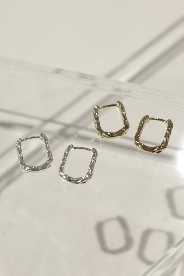画像3: ステンレス アンイーブンスクエアフープピアス (3)