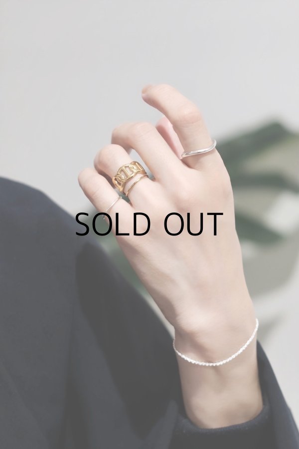 画像6: ステンレス 10mm幅 マリタイムチェーンリング /ゴールド (6)