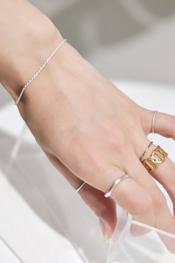 画像2: ステンレス 10mm幅 マリタイムチェーンリング /ゴールド (2)