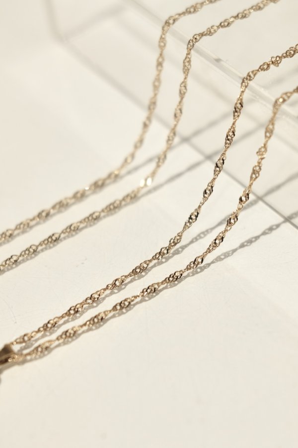 画像4: ステンレス 2mm幅シンガポールチェーンネックレス  /ゴールド (4)