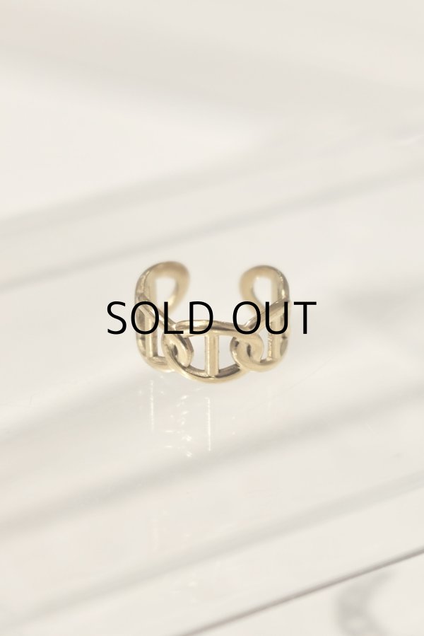 画像4: ステンレス 10mm幅 マリタイムチェーンリング /ゴールド (4)