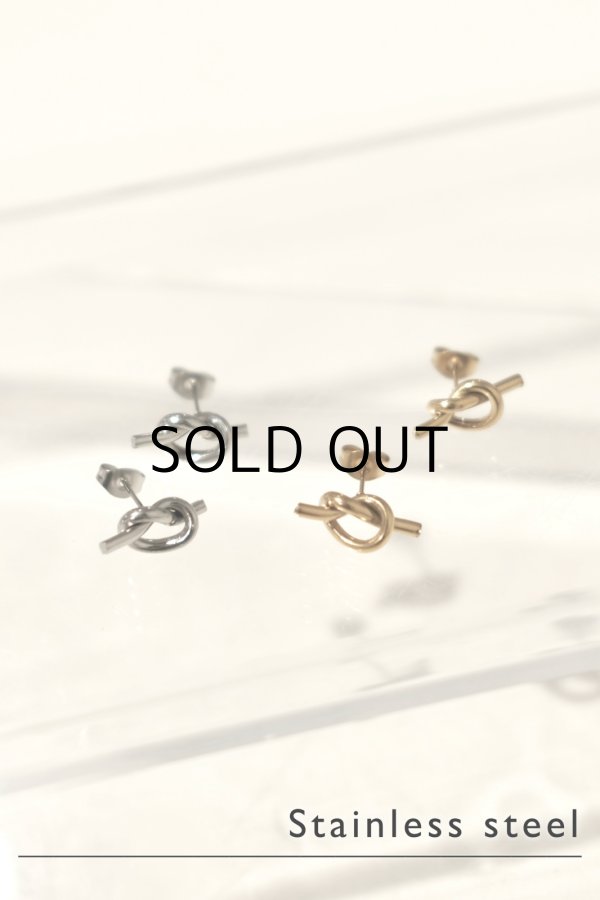 画像1: ステンレス ノットスタッドピアス (1)