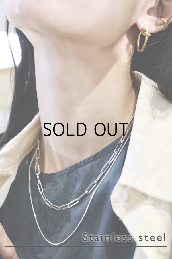 画像1: ▶︎ ステンレス 1mm幅 スネークチェーンネックレス  (1)